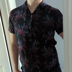 Floral Black Men's Shirt